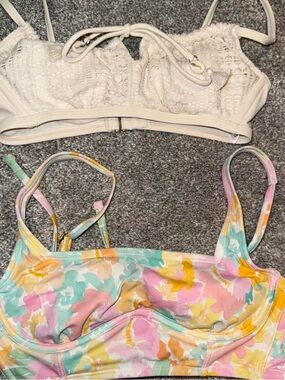 Target Pastel Floral Underwire Bralette Set - Cream & Multicolor